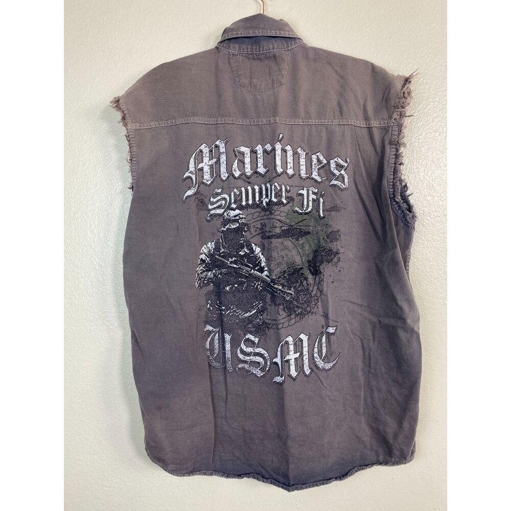 Bikers Club Marines Semper Fi Sleeveless Shirt Men size XL Biker Motorcycle USMC
